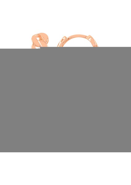 Gümüş Rose Zincir Modeli Halka Küpe