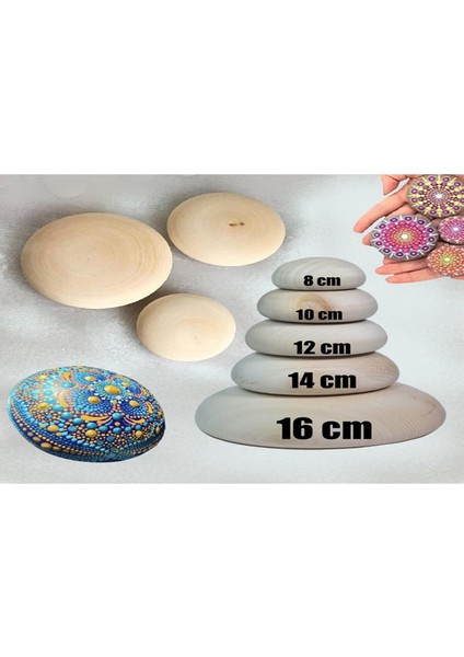 Taş Görünümlü Ahşap 10X10 cm Dot Mandala Için Özel Üretim Ahşaplar fırsatları
