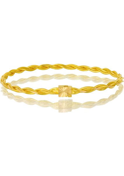 13 gr(gram) 22 Ayar İşçiliksiz Kilitli Burma Bilezik