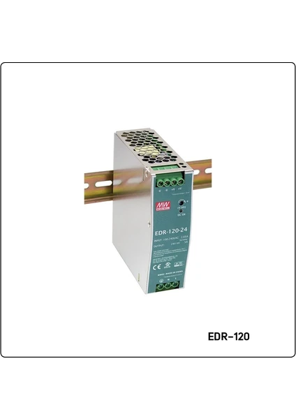 Mean Well  EDR-120-24 	24VDC 5.0AMP Din Rail Power Supply