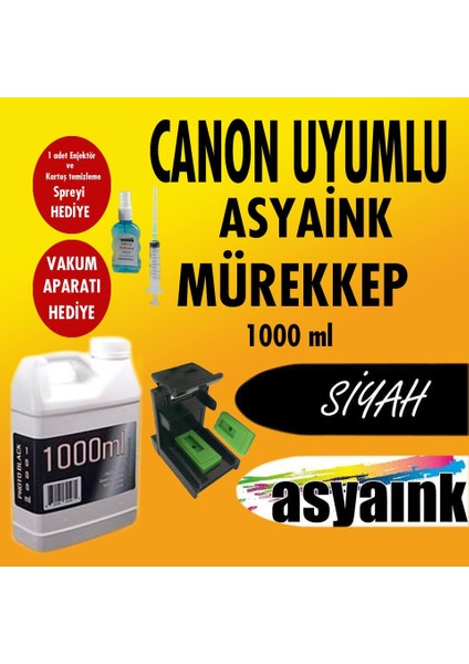 Canon E514-E404-MG2450,E304,G1400 Siyah Mürekkep 1 Litre