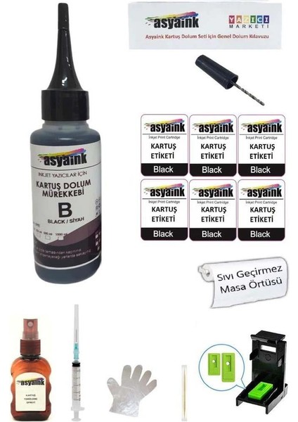 Canon Pg-46 Uyumlu Siyah Kartuş Dolum Seti E414, E484