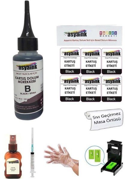 Hp 704 Siyah Kartuş Dolum Seti Hp 2060 Uyumlu