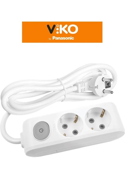 Multi-Let 2'li Anahtarlı Topraklı Çocuk Korumalı Grup Priz 4 Metre