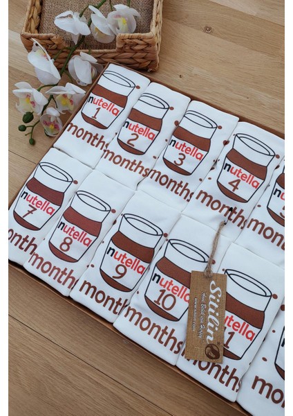 Aylık Badi Set 12 Ay Her Ay Özel Baskılı Uzun Kollu Çıtçıtlı Kız Erkek Unisex Body fırsatları
