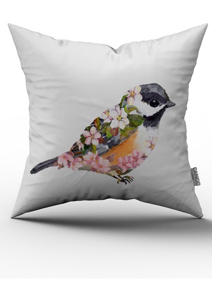 Beyaz Pembe Flamingo Figürlü Dijital Baskılı Çift Taraflı Kırlent Kılıfı - OTYK602-CT fiyatları