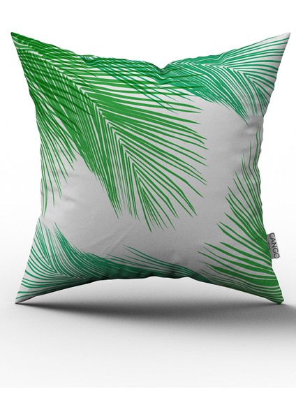 Beyaz Yeşil Tropikal Desenli Dijital Baskılı Çift Taraflı Kırlent Kılıfı - OTYK461-CT fiyatları