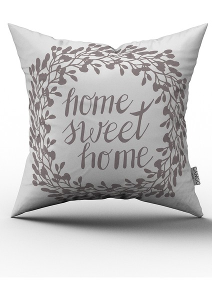 Gri Home Sweet Home Yazılı Dijital Baskılı Çift Taraflı Kırlent Kılıfı - OTYK483-CT fiyatları