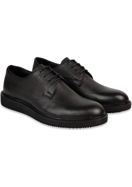 Siyah Deri Casual Ayakkabı
