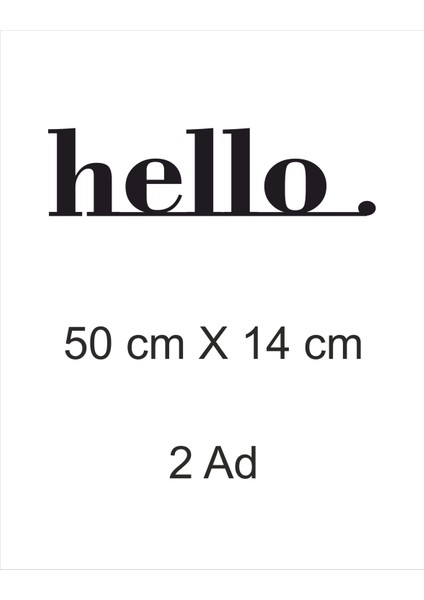 Hello Sticker Duvar Yazısı Sticker (Siyah)