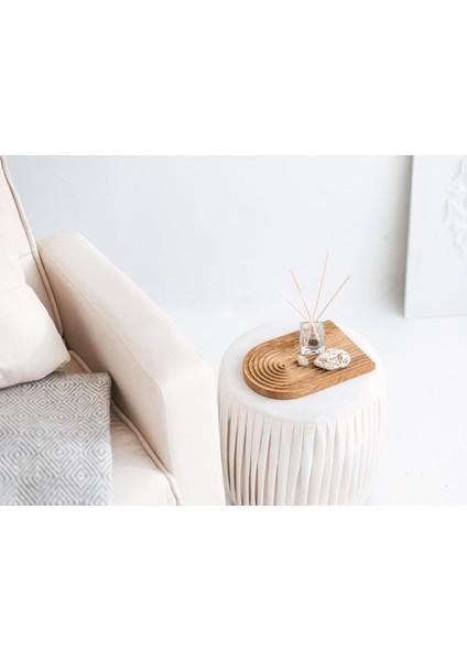 Boho Ahşap Gökkuşağı Sunum Tepsisi ve Takılık