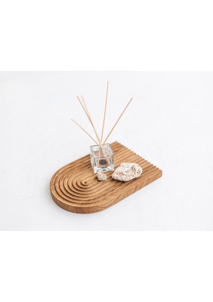 Boho Ahşap Gökkuşağı Sunum Tepsisi ve Takılık