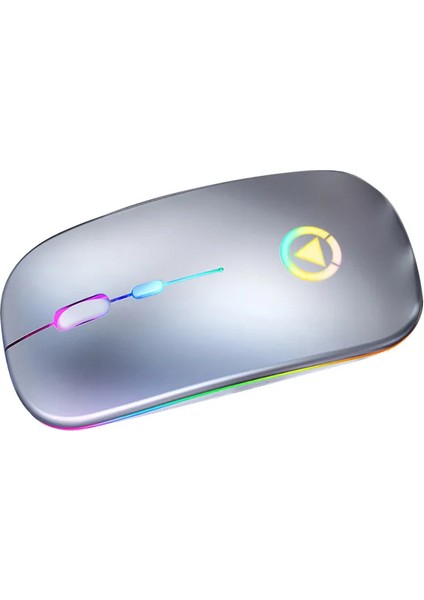 Mini Kablosuz USB LED Renkli Işıklı Şarj Edilebilir Mouse(Yurt Dışından)