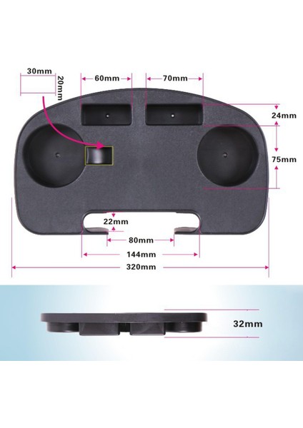 Taşınabilir Recliner Yan Masa Bardak Tutucu Içecek Tepsisi Piknik Için