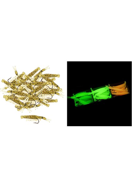 50 Adet Deniz Balıkçılık Silikon Simülasyon Karides Lures Bait Karides Lures Tan fırsatları