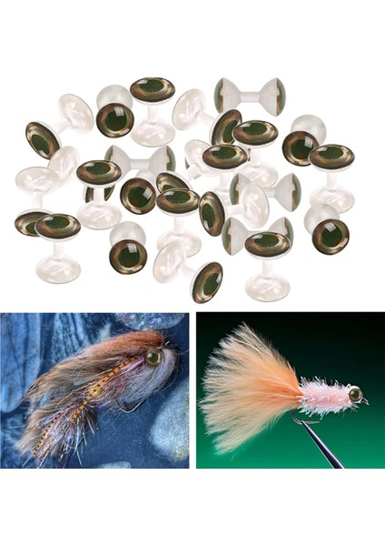 25 Parça Dumbbell Gözler Fly Bonefish Pirinç Boncuk Zinciri Sinek Balıkçılık Için 6mm