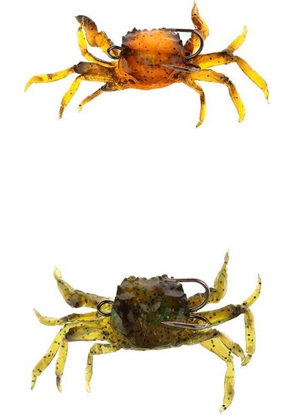 2 Parça Yapay Yengeç Balıkçılık Lures Yumuşak Balıkçılık Yemleri 3D Simülasyon Yem(Yurt Dışından)