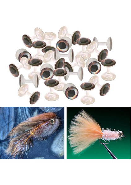 25 Parça Dumbbell Gözler Fly Bonefish Pirinç Boncuk Zinciri Fly Fishing Için 10MM