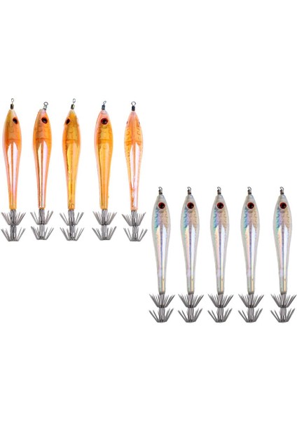 10 Adet Aydınlık Kalamar Jig Kanca Balıkçılık Lure Bait 32-Hook-Tasarım Tuzlu Su(Yurt Dışından)