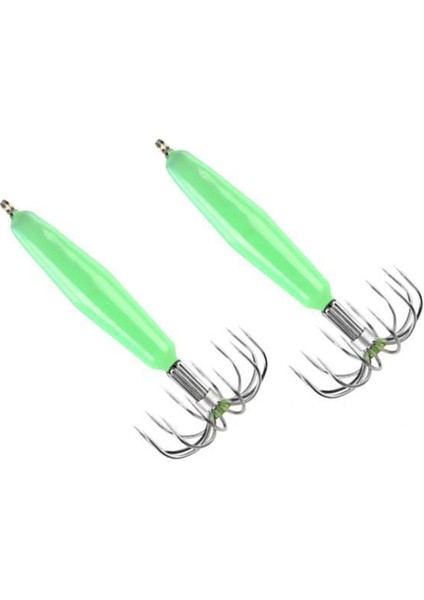 2x Paslanmaz Çelik Aydınlık Kalamar Jig Kanca Varil Şemsiye Ahtapot Kanca 8.2 cm