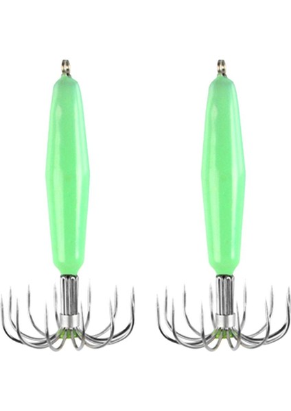 2x Paslanmaz Çelik Aydınlık Kalamar Jig Kanca Varil Şemsiye Ahtapot Kanca 8.2 cm