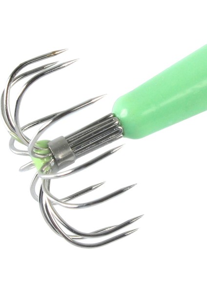 2x Paslanmaz Çelik Aydınlık Kalamar Jig Kanca Varil Şemsiye Ahtapot Kanca 8.2 cm