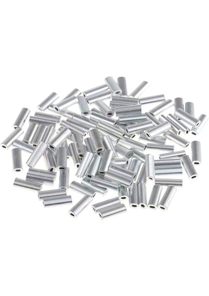 2x 100 Parça 1.0mm-1.5mm Iç Çap Balıkçılık Tel Lider Crimps Tek Varil Sıkma Kollu Alüminyum Tüp Konnektör Olta Takımı Kiti fiyatları