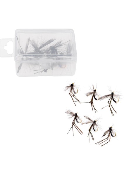 12 Adet Sinek Balıkçılık Kuru Sinekler Bas Alabalık Somon Lures Yem Cibinlik