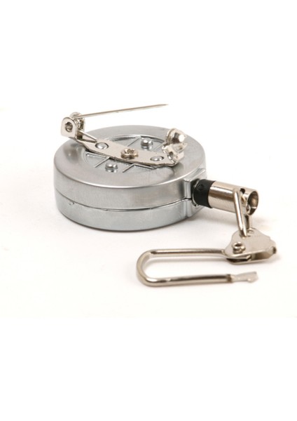 Gümüş Pin-On Retractor Zinger Aracı Balıkçılık Seyahat Yürüyüş Için Stoper indirimleri