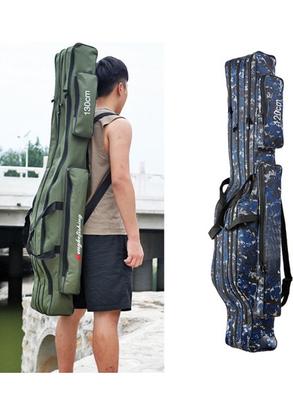 Olta Holdall Çanta Taşıma Kılıfı Bagaj Rods ile Makaraları ile Taşınabilir 3 Katmanlar 120 cm Mavi(Yurt Dışından)