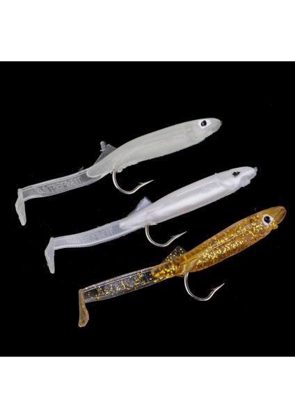 3 Adet Yumuşak Balıkçılık Cazibesi Yaşam Benzeri Yılan Balığı Swimbait Yapay Yem W / Kanca Uzunluğu 8.5 cm fiyatları