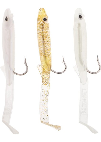 3 Adet Yumuşak Balıkçılık Cazibesi Yaşam Benzeri Yılan Balığı Swimbait Yapay Yem W / Kanca Uzunluğu 8.5 cm modelleri