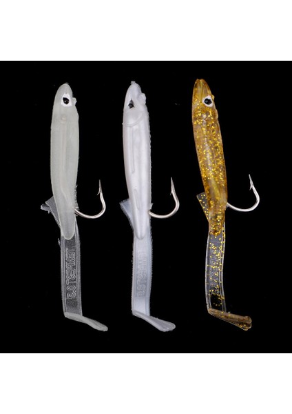 3 Adet Yumuşak Balıkçılık Cazibesi Yaşam Benzeri Yılan Balığı Swimbait Yapay Yem W / Kanca Uzunluğu 8.5 cm fırsatları