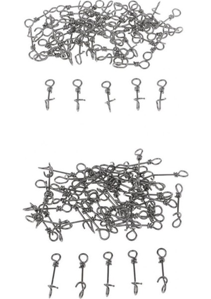 100 Adet / Lotaşitli Balıkçılık Fastach Klipler Hızlı Değişim Balıkçılık Snaps Fırdöndüler