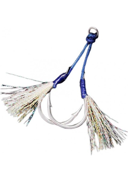 2x Assist Kanca Jigs Aydınlık Yemler Çift Kancalar ile Mücadele Glow Cilt fiyatları