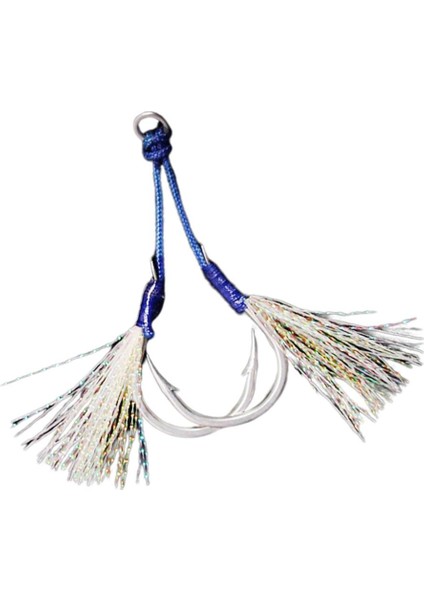 2x Assist Kanca Jigs Aydınlık Yemler Çift Kancalar ile Mücadele Glow Cilt modelleri