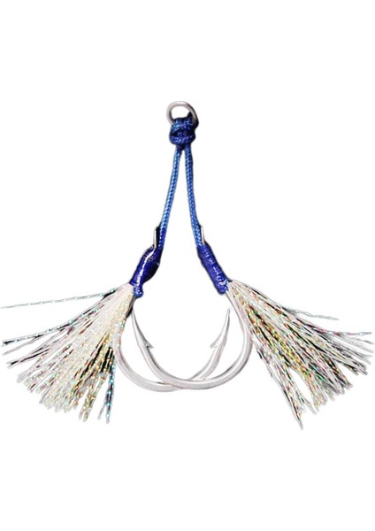 2x Assist Kanca Jigs Aydınlık Yemler Çift Kancalar ile Mücadele Glow Cilt fırsatları