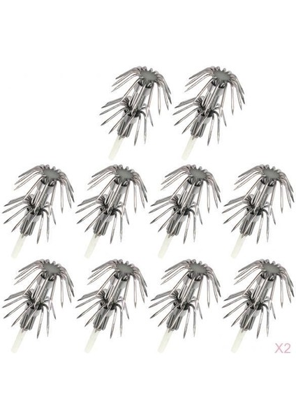 20X Noctilucent Kalamar Mürekkepbalığı Ahtapot Balıkçılık Cazibesi Kanca Yemler Mücadele 3 #