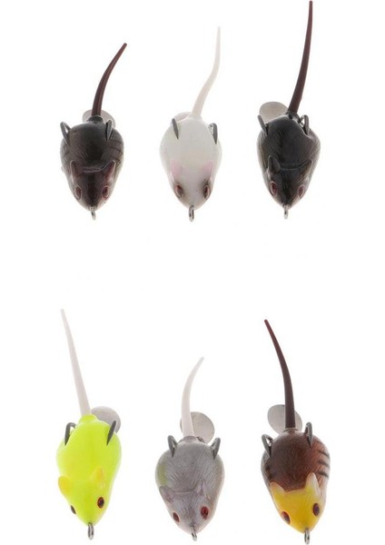 6 Adet 3D Göz Fareler Baits Kurbağa Topwater Sıçan Lures Yapay Balıkçılık Lures 10 cm / 10G(Yurt Dışından)