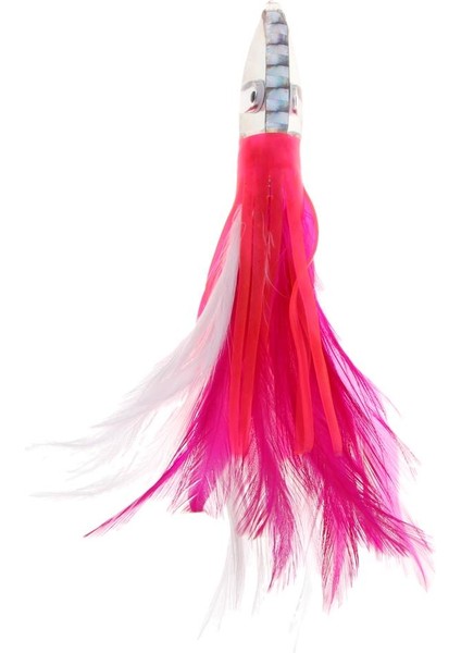 Pembe + Yeşil Balıkçılık Cazibesi 14 cm 32G Reçine Kafa Tüyü Trolling Marlin Lure fırsatları