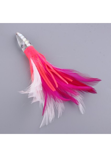 Pembe + Yeşil Balıkçılık Cazibesi 14 cm 32G Reçine Kafa Tüyü Trolling Marlin Lure indirimleri