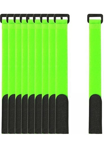 2x 10X Olta Kemerleri Bağları Sıkı Çubuk Askıları Tutucular Işık Yeşil