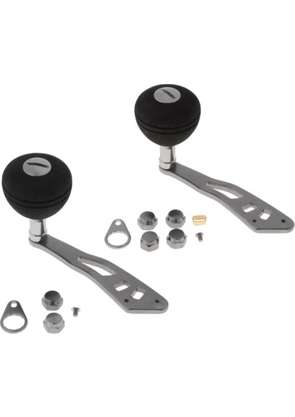 2 Adet Balıkçılık Reel Kolu Titreleri ile Oval Topuzu Baitcasting Için Değiştirme