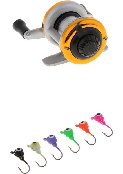 Mini Trolling Reel Kış Buz Balıkçılık Reel Tekerlek Baitcasting Davul Reel Jigs Kanca
