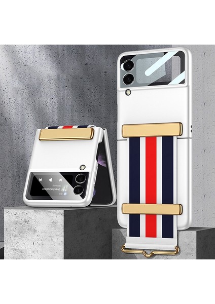 Ultra-Ince Bileklik Kılıf Samsung Galaxy Z Flip3 5g Için-Gümüş Rengi