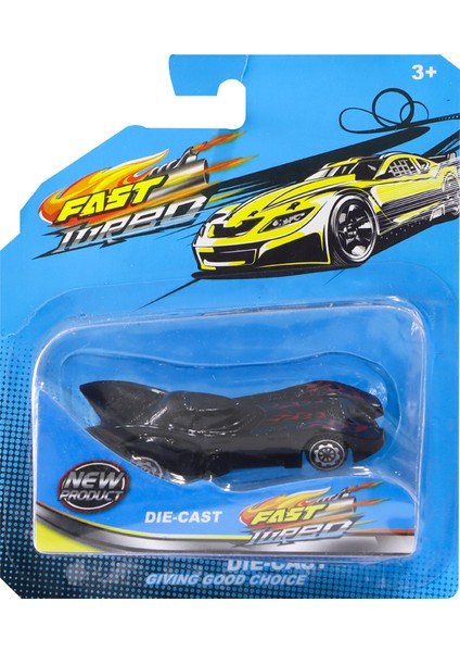 1:64 Ölçekli Die-Cast Kırmızı Çizgili Yarasa Araba