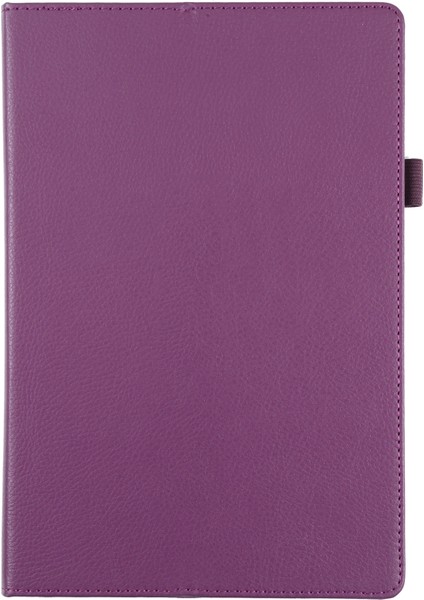Samsung Galaxy Tab A8 10.5 2021 Litchi Doku Katı Renk Deri Tablet Kılıfı