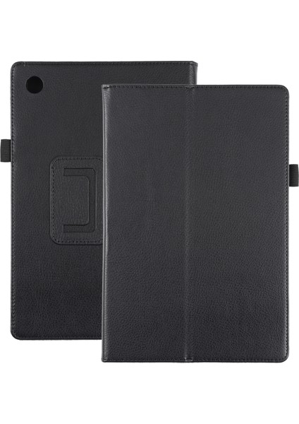 Samsung Galaxy Tab A8 10.5 2021 Litchi Doku Katı Renk Deri Tablet Kılıfı(Yurt Dışından)