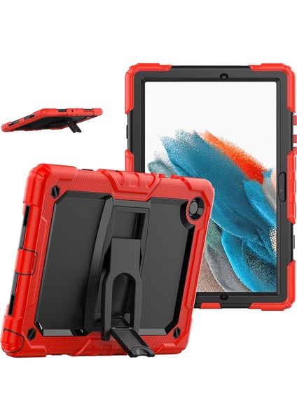 Samsung Galaxy Tab A8 10.5 2021 Darbeye Dayanıklı Siyah Silikon + Pc Tablet Koruyucu Kılıf
