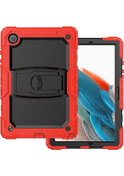 Samsung Galaxy Tab A8 10.5 2021 Darbeye Dayanıklı Siyah Silikon + Pc Tablet Koruyucu Kılıf